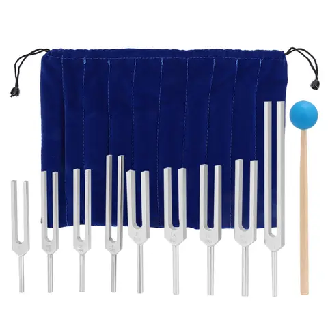 Aluminum Alloy Tuning Forks Set Healing Medical Luxury Silver Professional Tuning Fork Chakras Meditation Musicco Therapies Gift