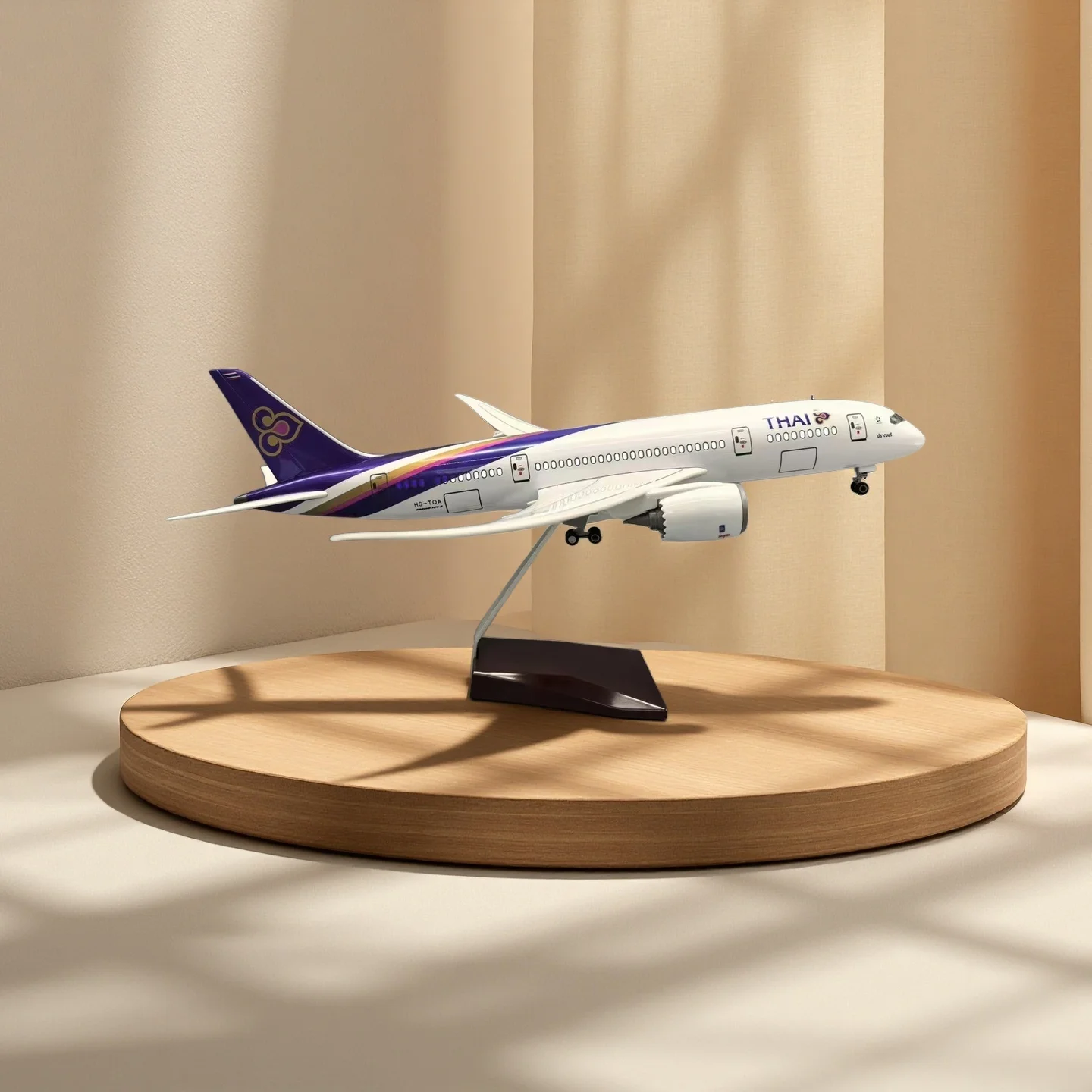 

Plane Model Toys Building Kit with Gear Thai Airways 787 B787 Livery 47CM Scale Airplane Model Working Lights Collectible
