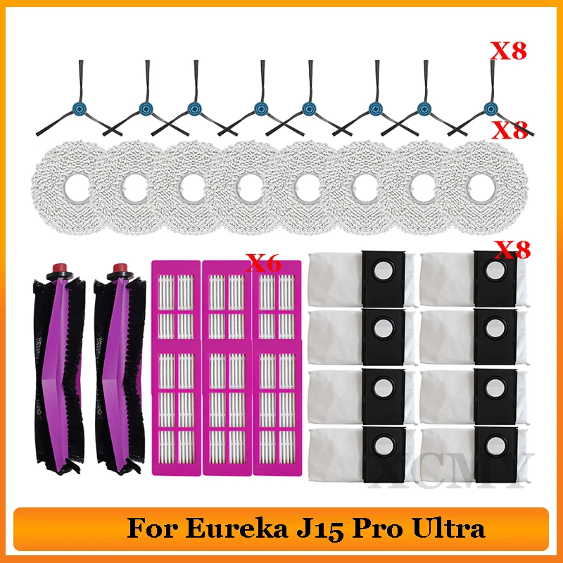 Fiit For Eureka J15 Pro Ultra Vacuum Cleaner Part Accessories Main Brush Hepa Filter Mop Dust Bag Spare Parts Accessories