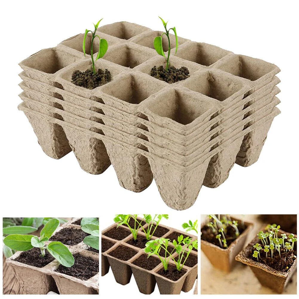 10 Stück 12-Loch Biologisch Abbaubare Anzuchttöpfe, Papiertrays für Garten- und Sämlingszucht, Pflanzentöpfe, Gartenbedarf – Detail 5