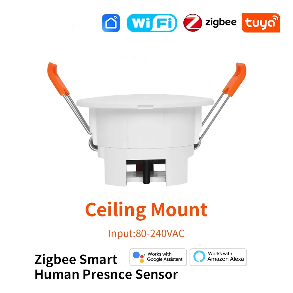 Tuya Zigbee/WiFi Human Presence Sensor MmWave Radar Detector Motion Sensors Luminance/Distance Detection  PIR Ceiling mount