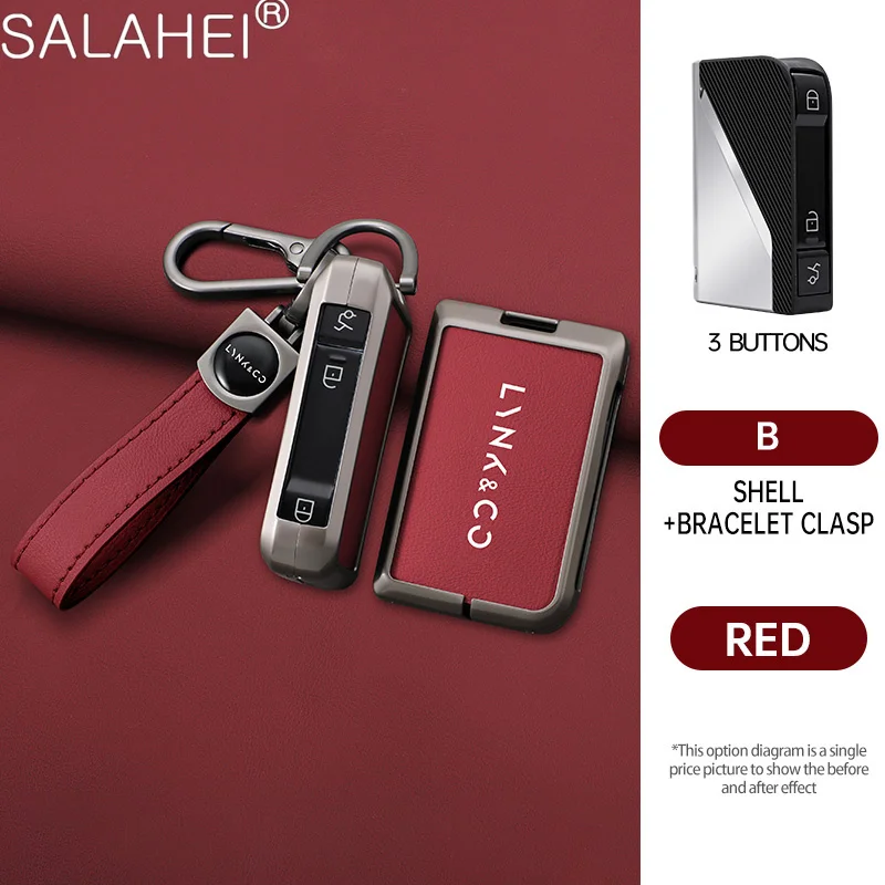 

Zinc Alloy Car Remote Key Case Cover Shell Holder Fob For Lynk&Co 05 06 09 5 6 Lynk Co 05 06 01 02 03 Auto Keychain Accessories