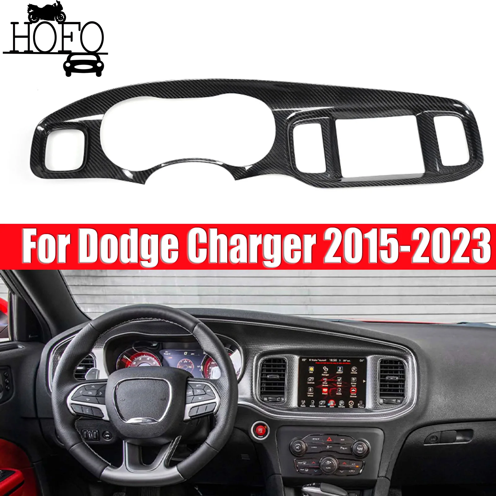 Console Dashboard Trim Panel Cover Decor For Dodge Charger 2015-2023