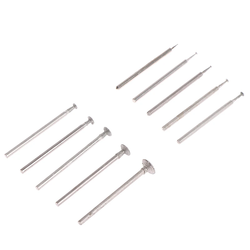 Tête de meulage en diamant, 10 pièces, pierre de Jade, sculpture, polissage, outils de gravure, 2.35mm, offre spéciale