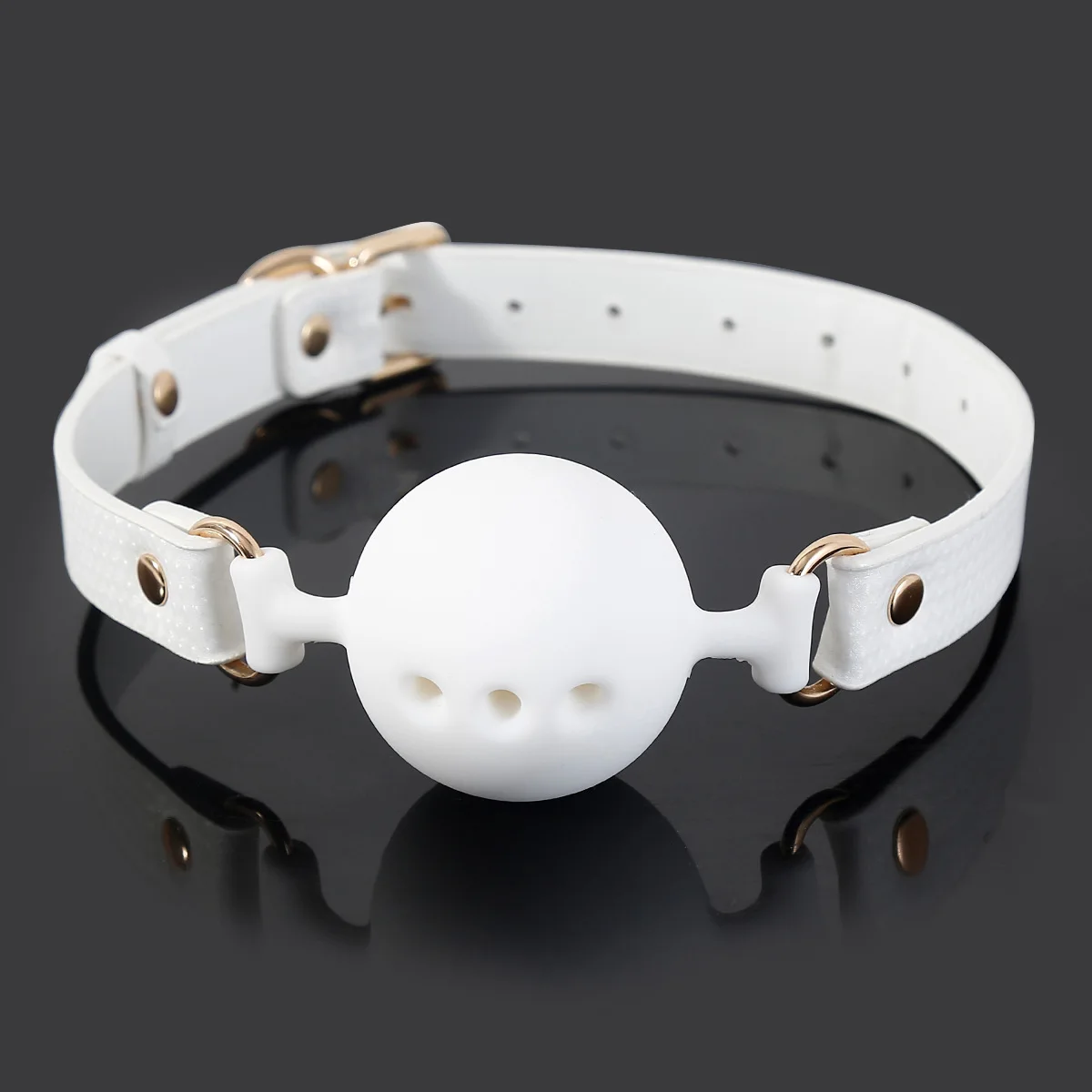 3 Sizes White Silicone Mouth Gag Breathable Ball Gag Adjustable PU Belt Sex Toys For Adult SM Games Sexyshop Erotic Accessories