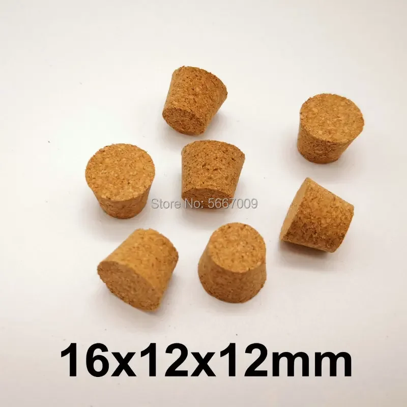 

16*12*12mm Lab Wooden Test Tube Stoppers Small Plugs Glass Bottle Soft Corks for School Experiment