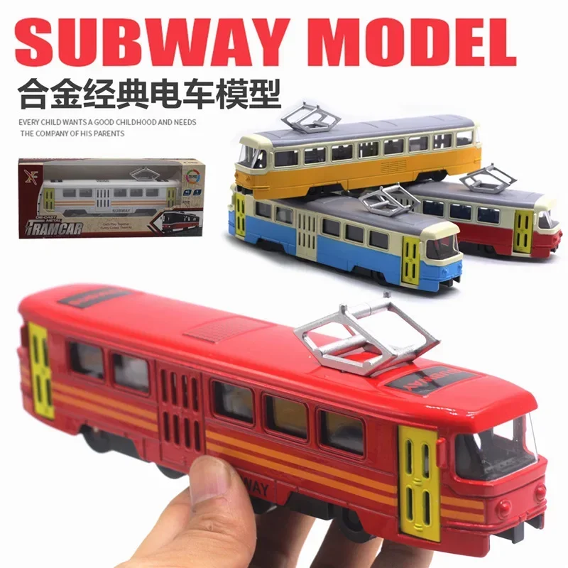 1: 90 alloy tram model, lighting, music, door opening, subway toy, bus, car model, children's toy Christmas gifts