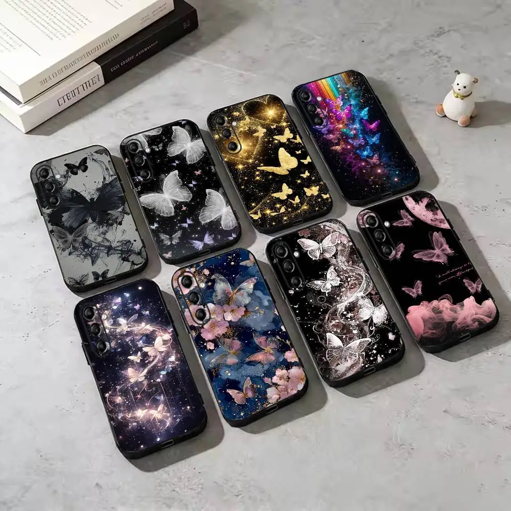 fashion butterfiy Phone Case For Samsung Galaxy A73,A72,A71,A70,A53,A52,A51,Others Soft Black Cover