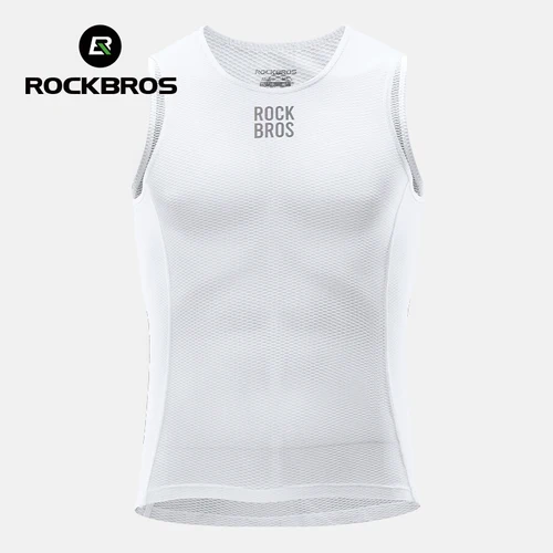 Imagen 1 del producto ROCKBROS-Chalecos de ciclismo para hombre, Jersey transpirable sin mangas, corto para correr, gimnasio, malla, ropa transpirable para bicicleta sin mangas