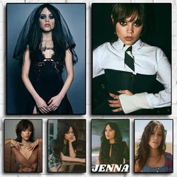 Jenna Ortega Sexy Portrait Poster Popular Teenage TV Show Star Actress Canvas Painting Wall Art Pictures Dorm Home Decor