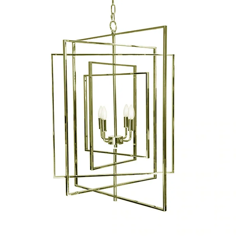

Modern simple and light luxury rotating box chandelier/soft decoration design/villa/hotel/model room/wrought iron chandelier
