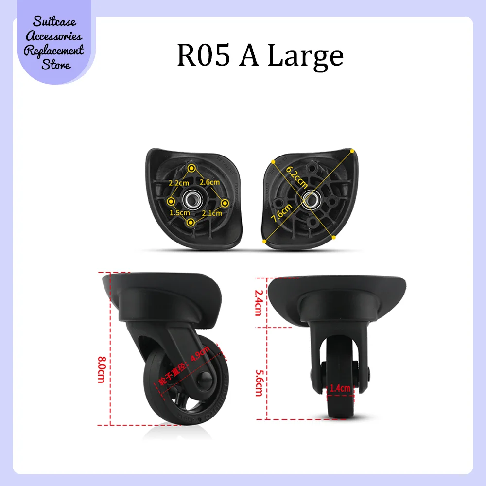 Suitable For Samsonite R05 A Universal Wheel Replacement Suitcase Smooth Silent Shock Absorbing Wheel Accessories Wheels Caster