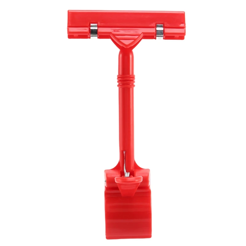 2X Merchandise Retail Sign Card Price Tag  Display Holder Clip Clamp Red