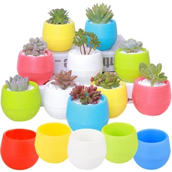 6pcs 7cm Mini Round Flower Pot Multicolor Available Indoor Outdoor Succulent Plant Horticultural Planting Pot Garden Accessories