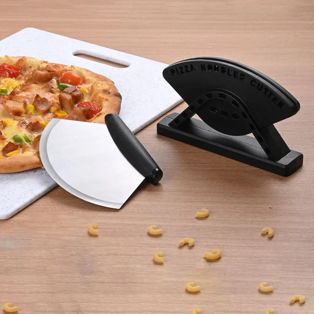 

Multi-Functional Stainless Steel Standing Pizza Cutter Arc Shape with Cover Pizza Slicer Easy-Grip Handle Cheese Cutter Pancake
