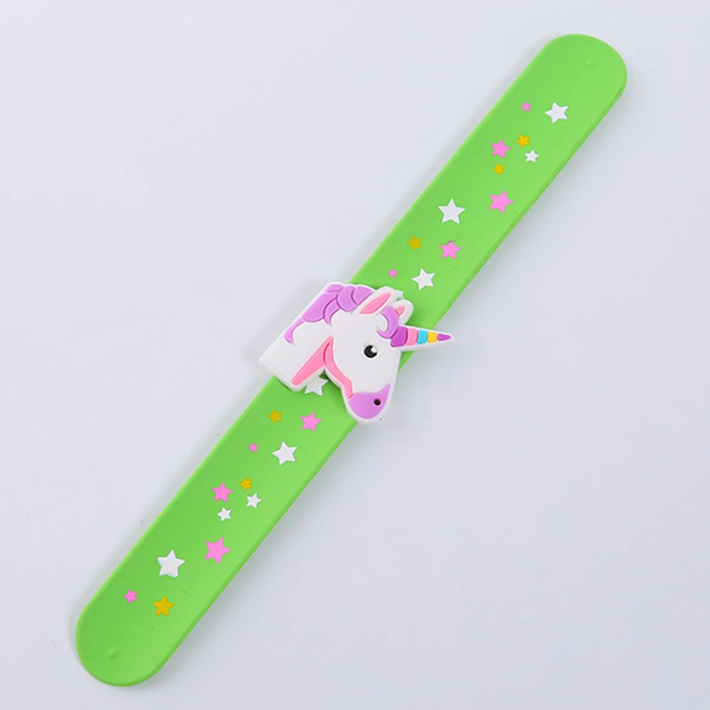 12 個のシリコンスラップブレスレットリストストラップユニコーンリストバンドパーティーの好意子供漫画リストバンド長老