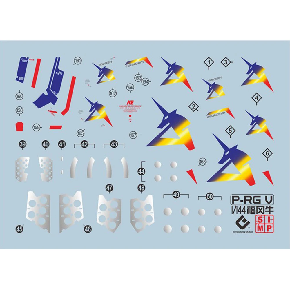 EVO Waterslide Decals For 1/144 RG RX-93ff Model Kit Hobby DIY Marking Stickers Detail Up Accessories