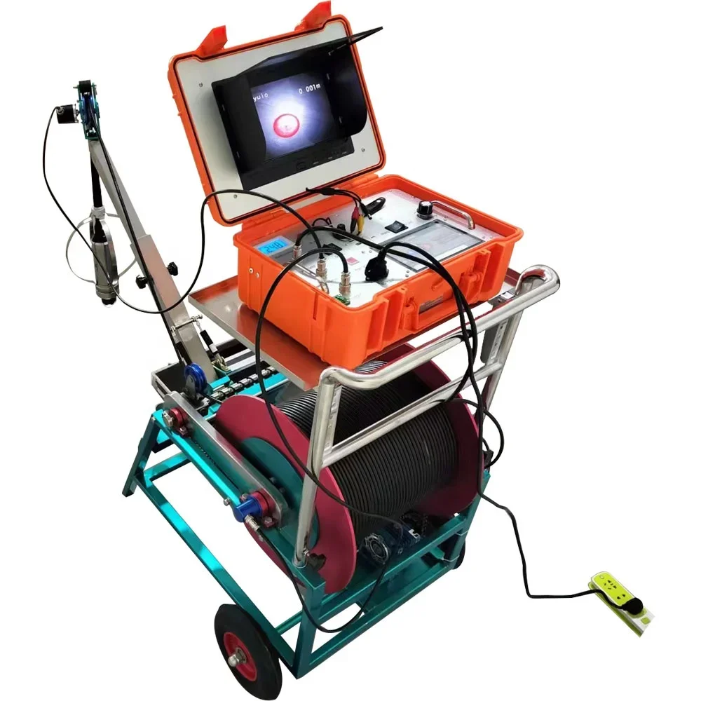 Electric winch thermometer depth camera 500m well water depth level gauge
