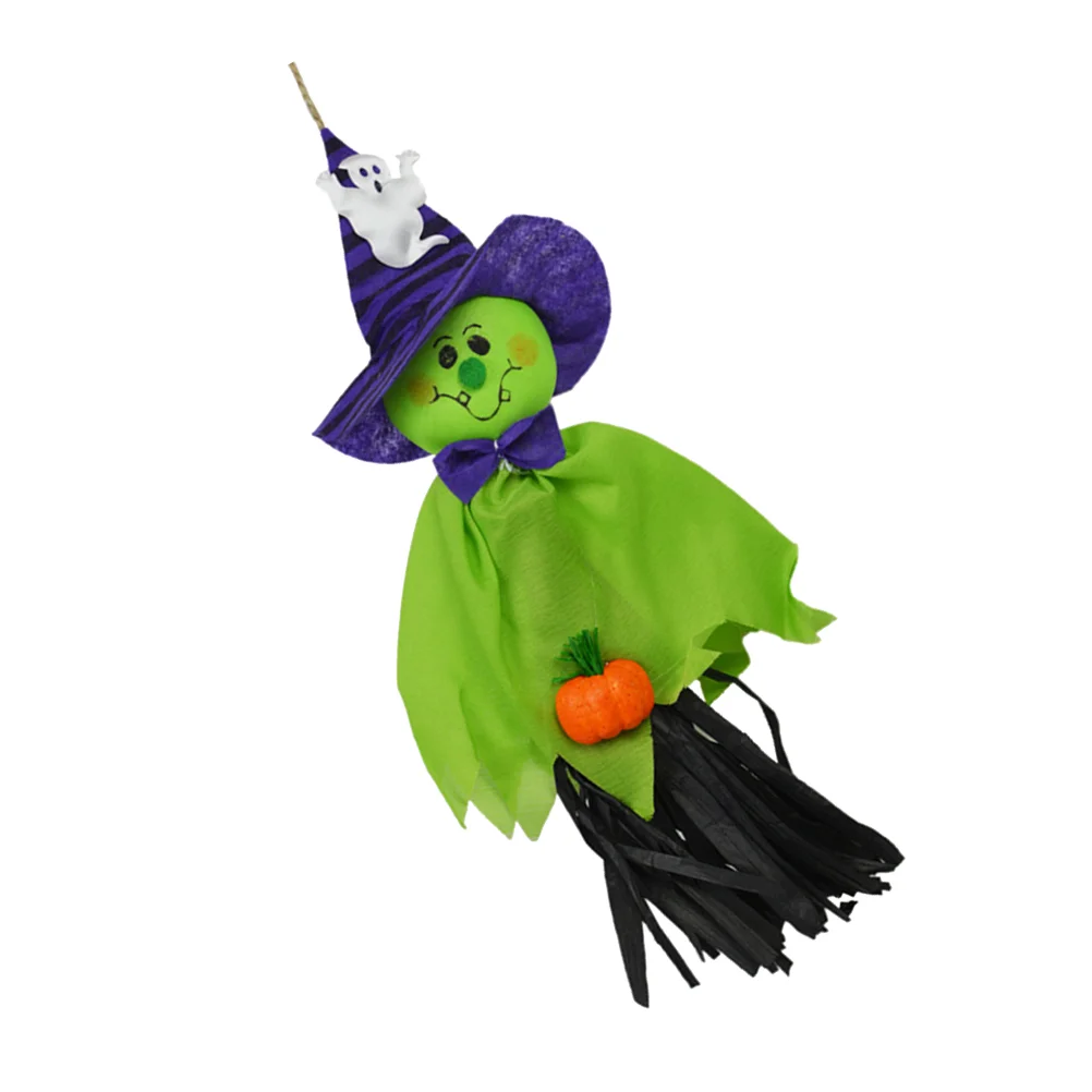 Halloween Creepy Hanging Scarecrow Ghost Halloween Yard Bar Decorations Party Supplies Haunted House Props (Green)