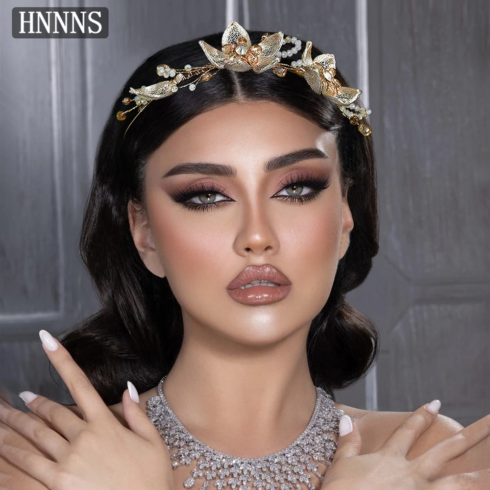 

HNNNS Vintage Flower Bridal Hair Bands Elegant Crystal Headpieces Summer Party Dress Up Accessories Holiday Jewellery NSA322