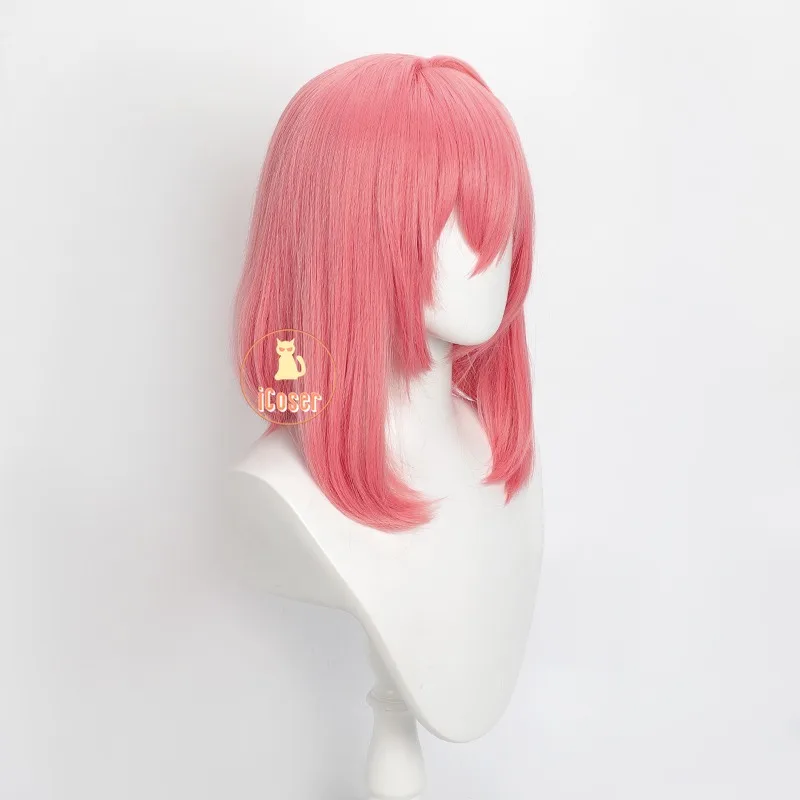 Anime 100 Kanojo Hanazono Hakari Cosplay Wig Shoulder-length Pink Hair White Flower Hairpins Halloween Party Women Girls Props