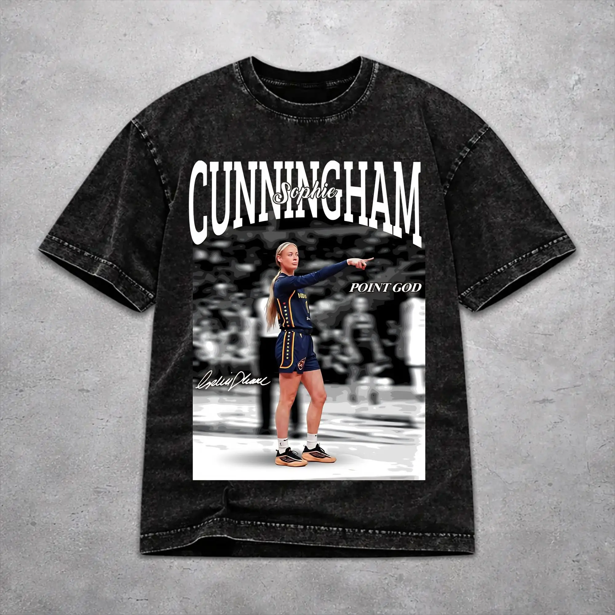 Sophie Cunningham Point T Shirt Vintage Washed Style For Men Women 100% Cotton Tee Shirts Clothes