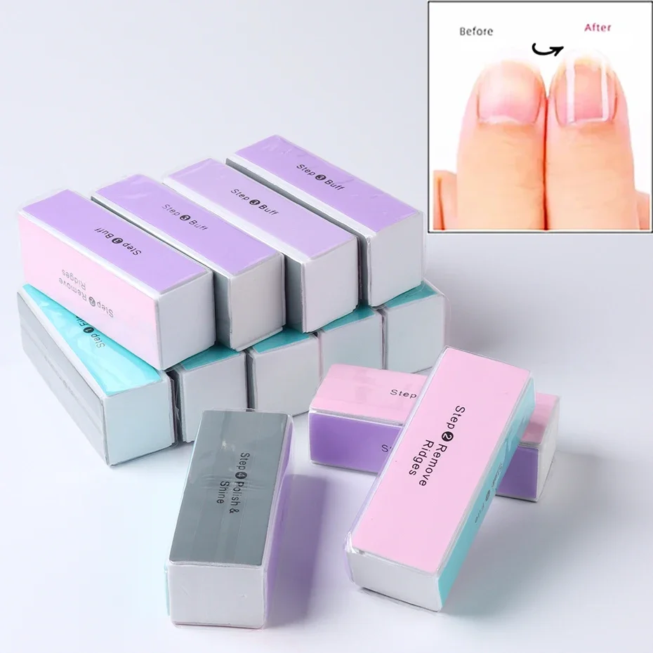 5 Pcs/Lot Nail Buffer Grind Block 4 Way Colorful Buffing Block Shine Polisher Nail Buffing File Manicure Sanding Nail Art Tools