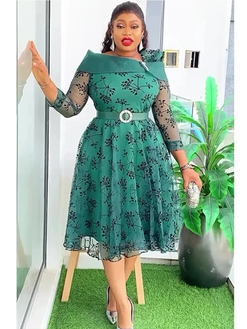 

Elegant African Dresses for Women 2025 Africa Clothing Plus Size Wedding Party Dress Dashiki Ankara Office Lady Outfit Robe