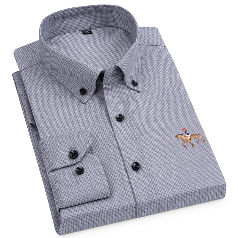 2022 Fashion Men Spring Autumn Long Sleeved Shirt Solid Social Casual Business Man Shirts