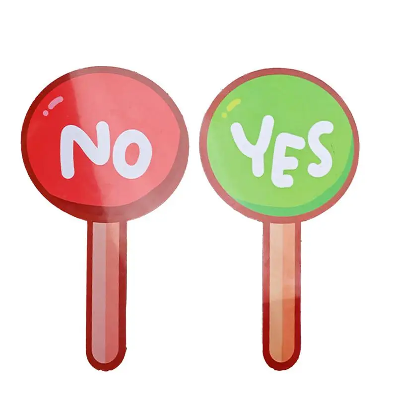 

Yes No Voting Paddles 2X Auction Signs Quick Response Signs Reusable True False Paddles For Teacher Student Interaction