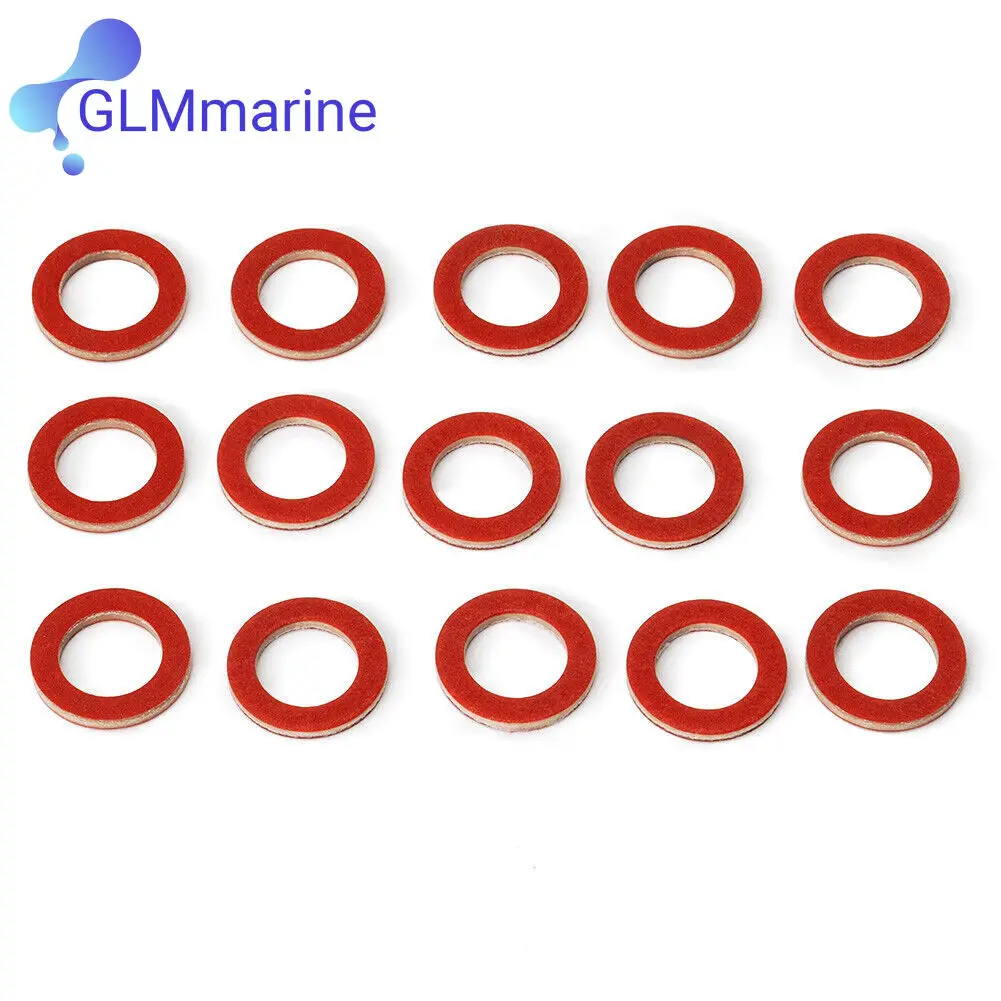 100 Pieces Red Lower Casing Seal Gasket 332-60006-0 Compatible with Yamaha Parsun Outboard Motor Boat Engine Parts 332600060 image 3