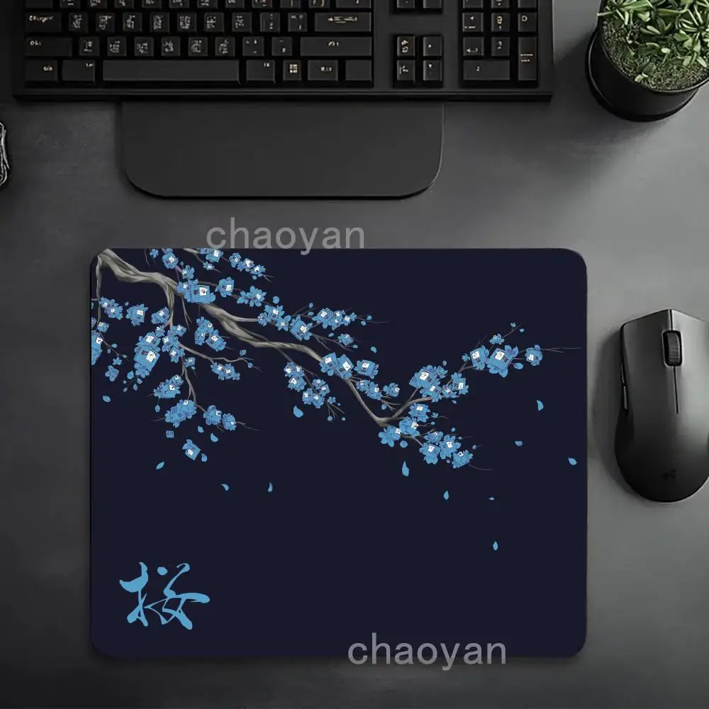 

Cherry Blossoms Mouse Pad Small Office Table Mats Computer Accessories Washable Non-slip Rubber with Precision Lock Edge mat