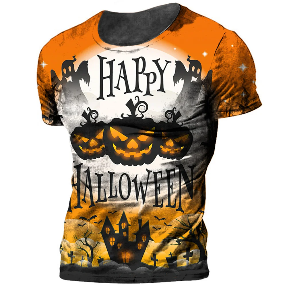 Halloween 3D Print Carnival Night T Shirt For Men Street Hip Hop Harajuku Dress Up Clothing Casual O-neck Short Sleeve Funny Tee