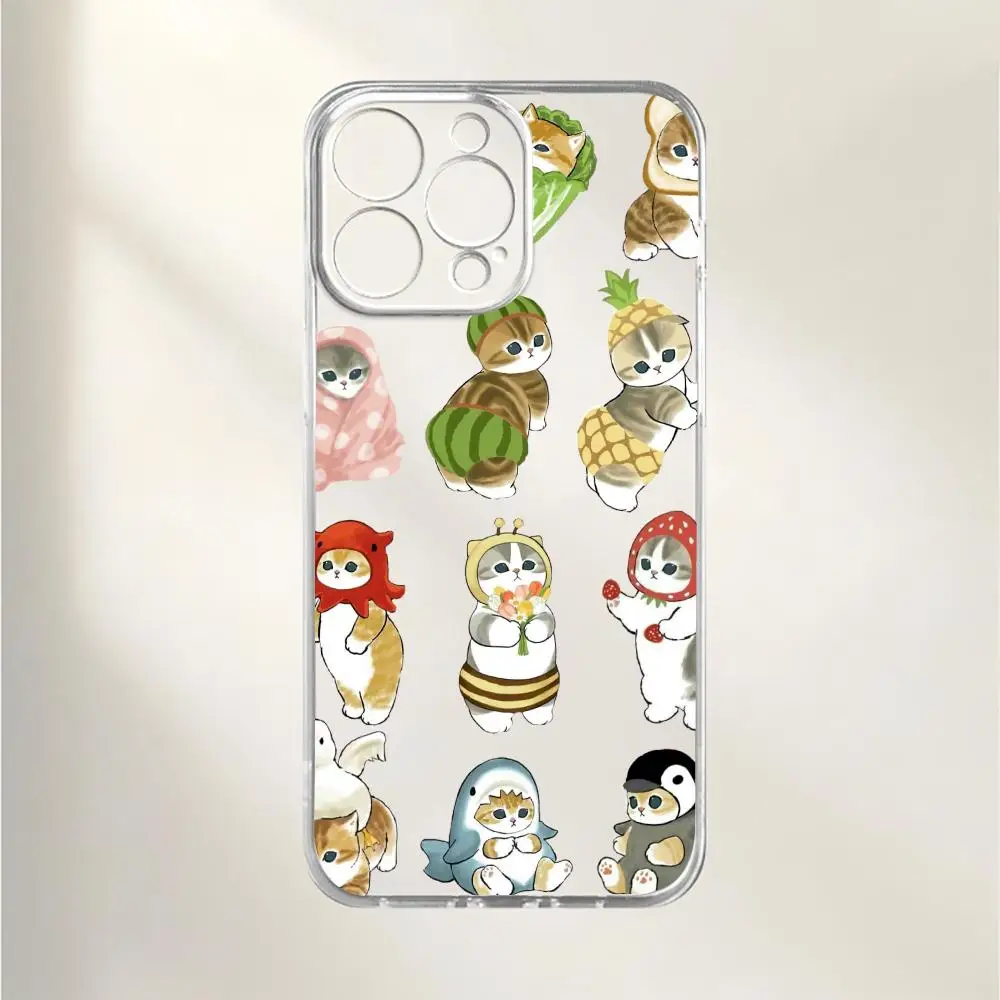 

Чехол для телефона с рисунком кота, подходит для iPhone 17, 16, 15, 14, 13, 12, 11 Pro/Max/Plus, прозрачная задняя крышка с защитой от падения