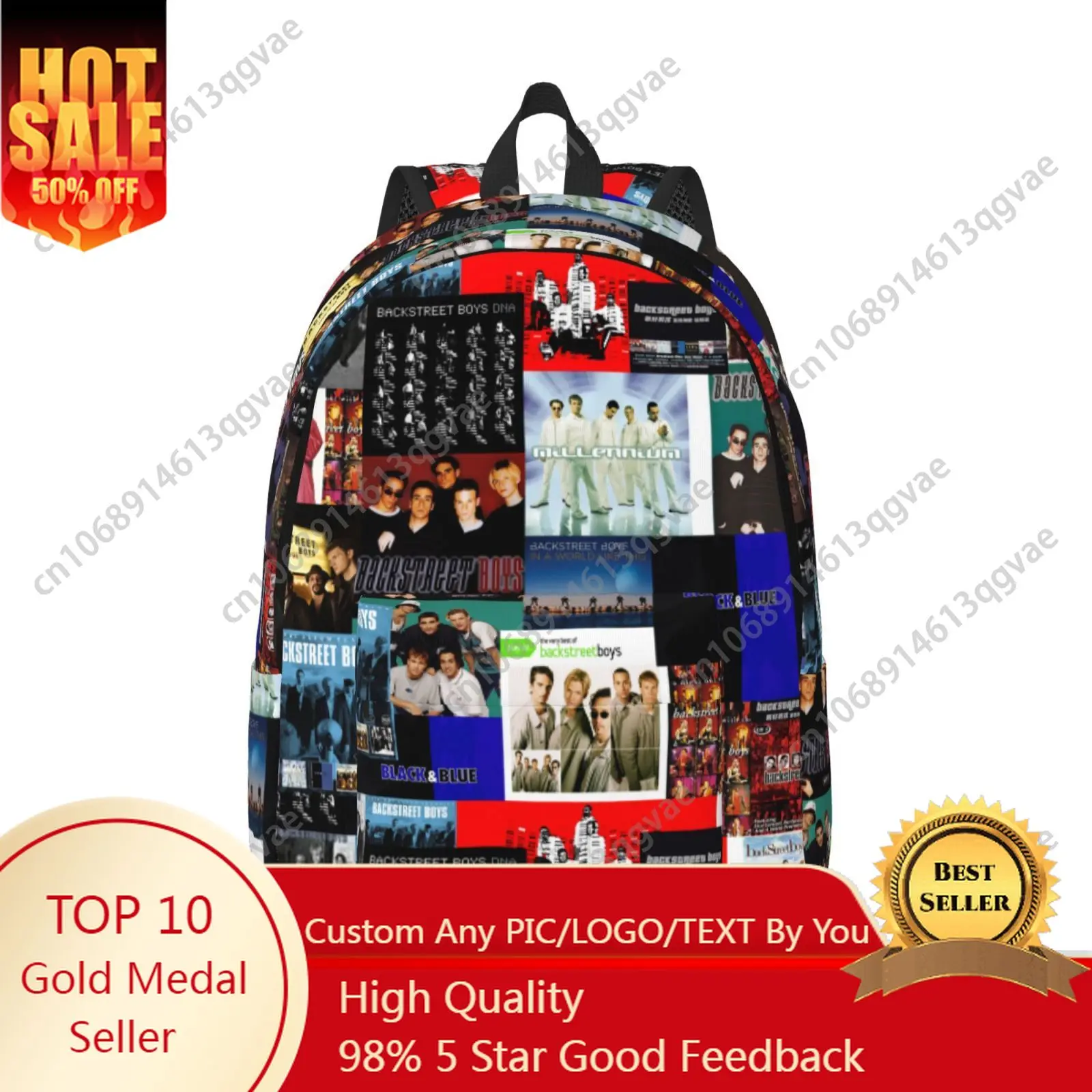 

Hot Band Backstreet Boys BSB Custom Canvas Lightweight Backpack Fashion Durable Student Men Women Business Daypack