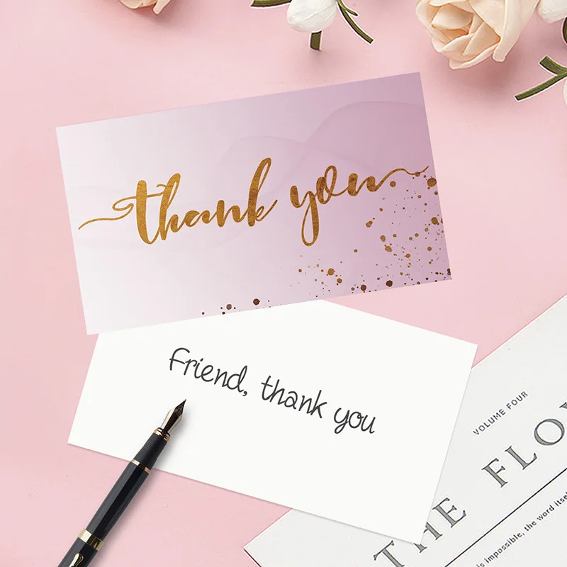 20/50/100 Sheets/lots Thank You Card Gift Packaging Decor Card Greeting Card Wedding Business Festival Party Invitation Card