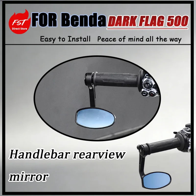 For Benda DARK FLAG 500 600 950 Retro Handlebar End Modified Rearview Mirror Crash-Resistant Impact-Proof CNC Aluminum Motorbike