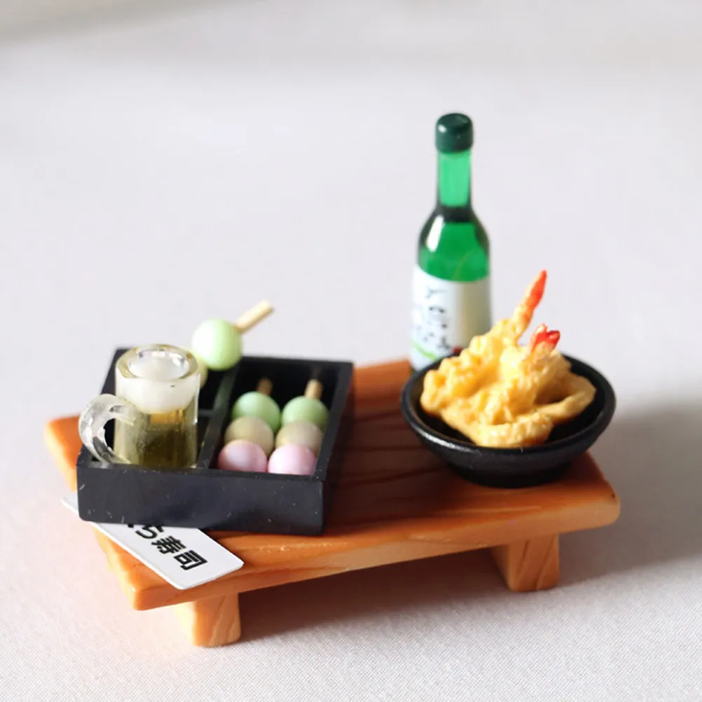 3Pcs Mini Sushi Realistic Decorative Set for Mini Houses Japanese Style Food Ornaments Miniature Life Scene Accessories Small