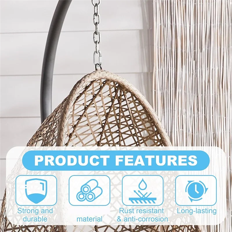 

2 шт. цепные звенья из нержавеющей стали 304, винтовая цепь, быстрые звенья для подвешивания гамака, пеших прогулок, пеших прогулок, емкость 2200 фунтов