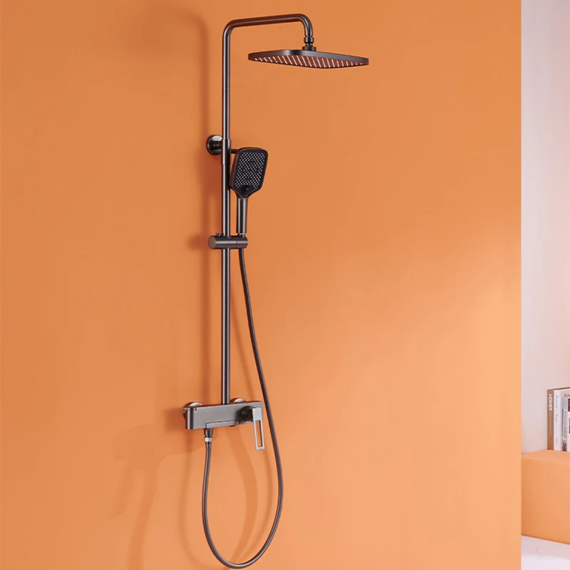 

Bathtub Faucet Set with Hand Shower Wall Mount Bathroom Tub Faucet Sets 3 Function Bath Tub Faucet Kit with Handheld Shower Gray