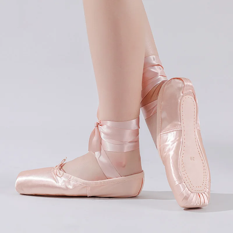 

Балетные туфли-пуанты для взрослых для девочек, женские балетки для девочек, танцевальные тапочки, шелковые балетки для женщин