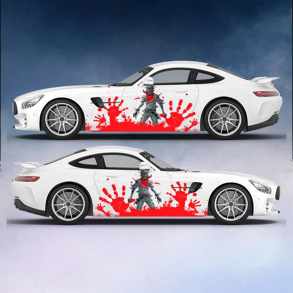 

Zombies Red Handprint Car Vinyl Wraps Decal Self-adhesive PVC Sticker Suitable for Trucks SUV Decoration Auto Accessories Gift