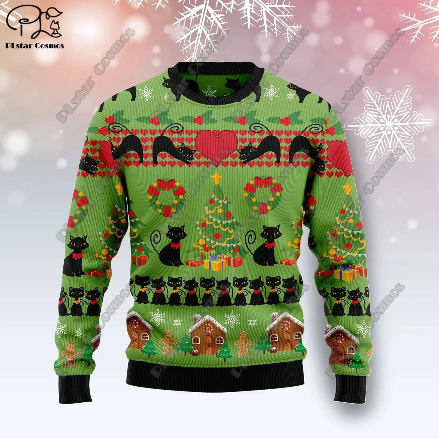 Sudadera con estampado 3D para hombre y mujer, suéter informal Unisex con estampado 3D de árbol de Navidad, Papá Noel, tatuaje, gato, Animal, ciervo, oso, feo, invierno, M11