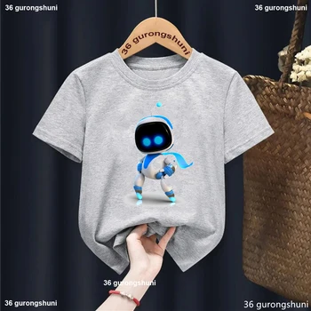 Yeni Erkek T-Shirt Astros Oyun Odası Karikatür Baskı Çocuk Tshirt Yaz Rahat Erkek Giysileri Yürümeye Başlayan T Gömlek Tops 1 Ila 13 Yıl