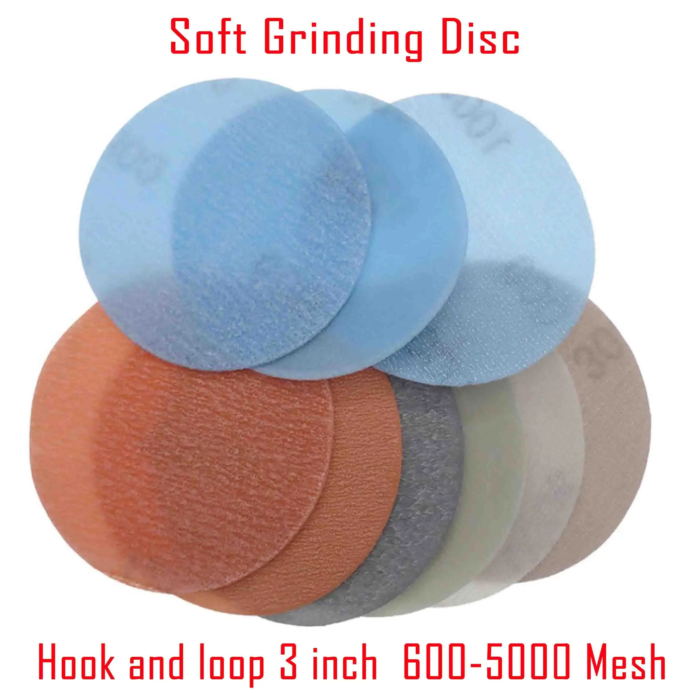 Soft Grinding Disc Sandpaper Hook and loop 3 inch  600-5000 Mesh for Mini Polisher Pneumatic Car fine polishing