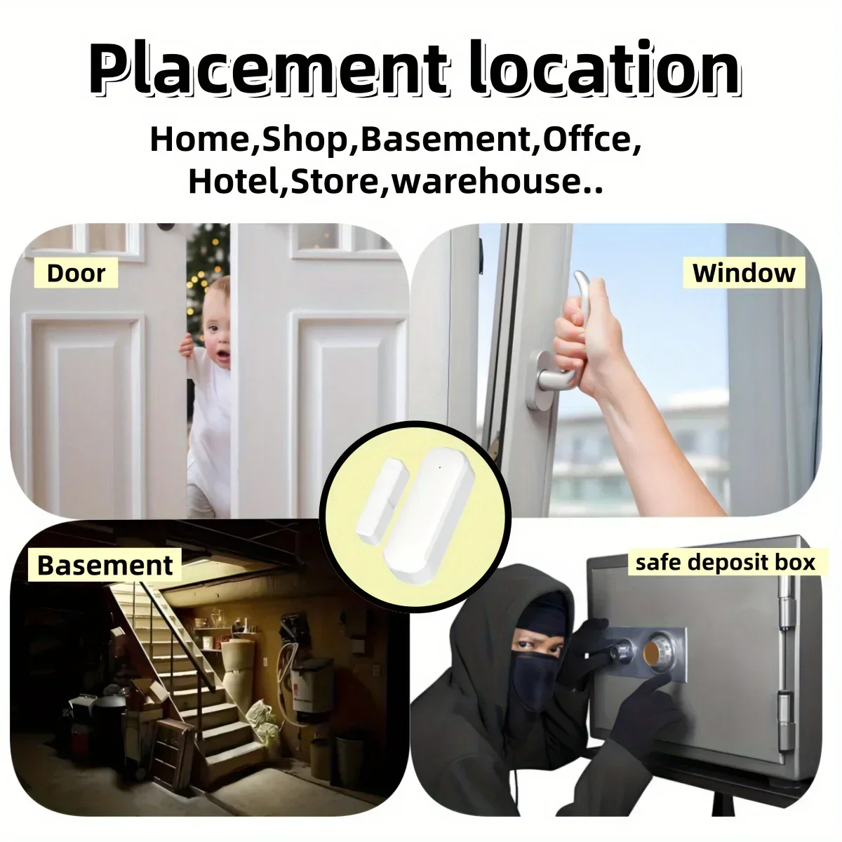 Tuya Smart Home Zigbee Door Sensor Alarm Window Door ON/OFF Detectors Security Protection Compatible with Alexa Google Assistant