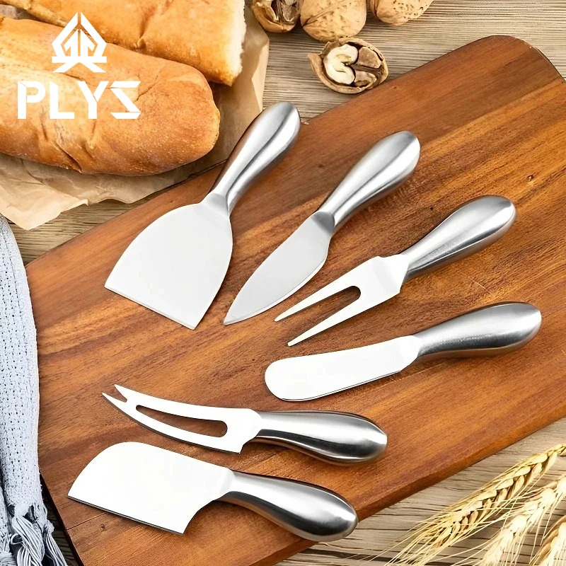 Stainless steel cheese knife Cheese knife six-piece pizza cutting fruit fork Kitchen gadgets Baking knife set