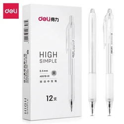 Deli 1 PC Gel Stift 0,5mm Schwarz Tinte Presse Soft Grip Büro Schule Schreibwaren A057B-01