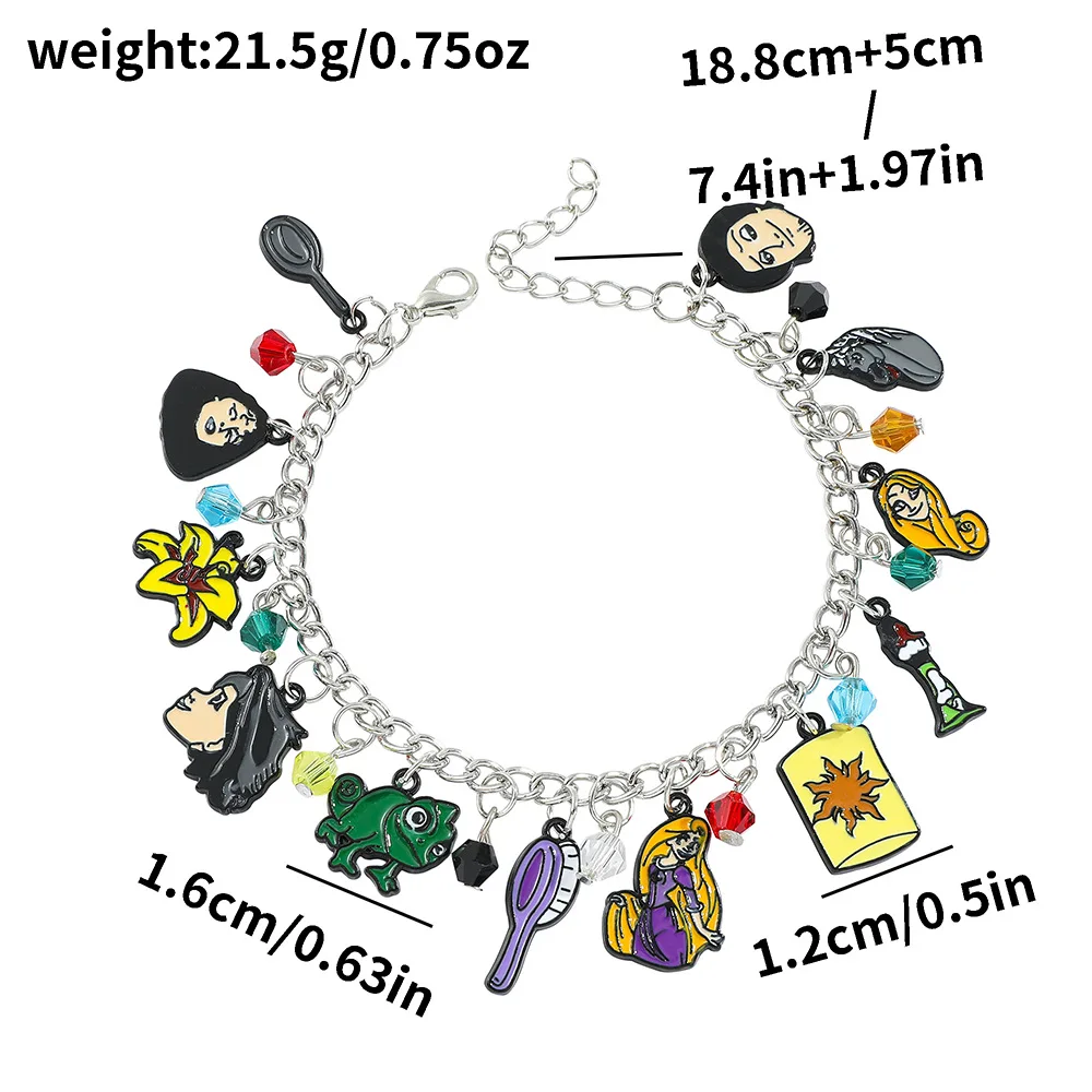 Disney Tangled Crystal Bracelet for Women and Girls, Charm Bracelets, Jewelry Gifts, New, Simple, Best Friend, 2025