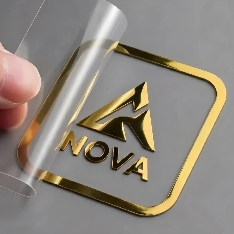 

100 шт. персонализированных наклеек с логотипом, глянцевые золотые переводные наклейки, 3D УФ DTF свадебные этикетки, водонепроницаемые, с названием компании